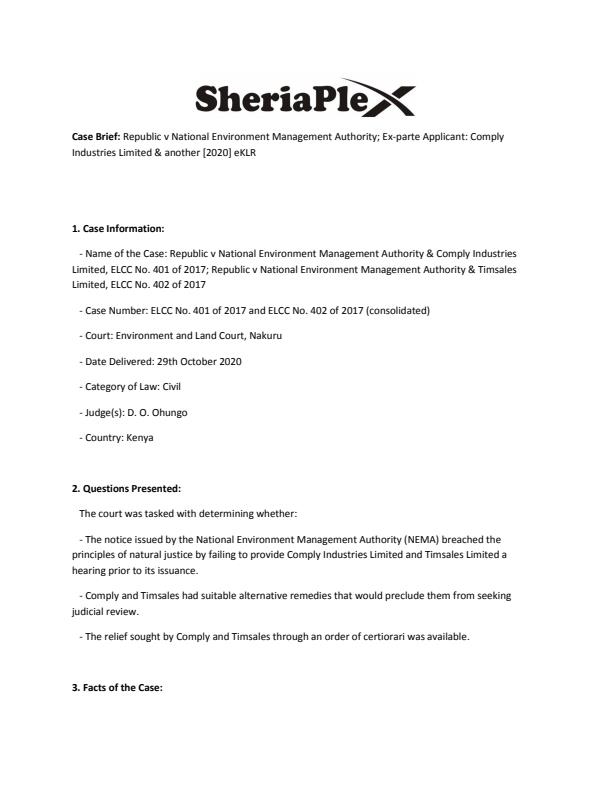 Republic-v-National-Environment-Management-Authority-Ex-parte-Applicant-Comply-Industries-Limited--another-[2020]-eKLR-Case-Summary_2782_0.jpg